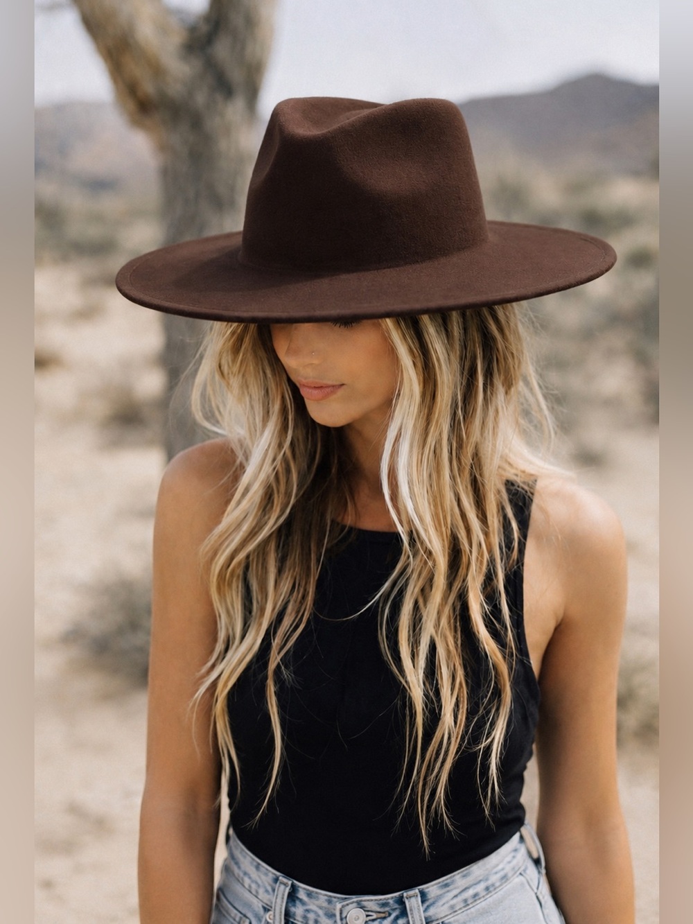 Western cowboy rancher hat wide brim fedora felt rancher hat cowgirl nashville